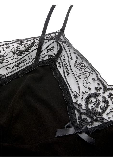 top lace strap blouse donna nera ACNE STUDIOS | AC0741900